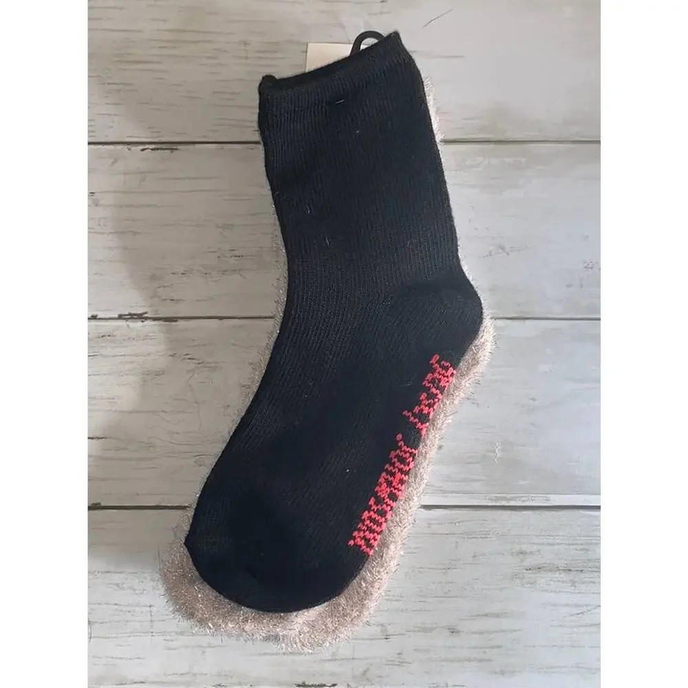 5/$25 NWT Betsey Johnson‎ Fuzzy Lurex Metallic & Plain Black Crew Socks